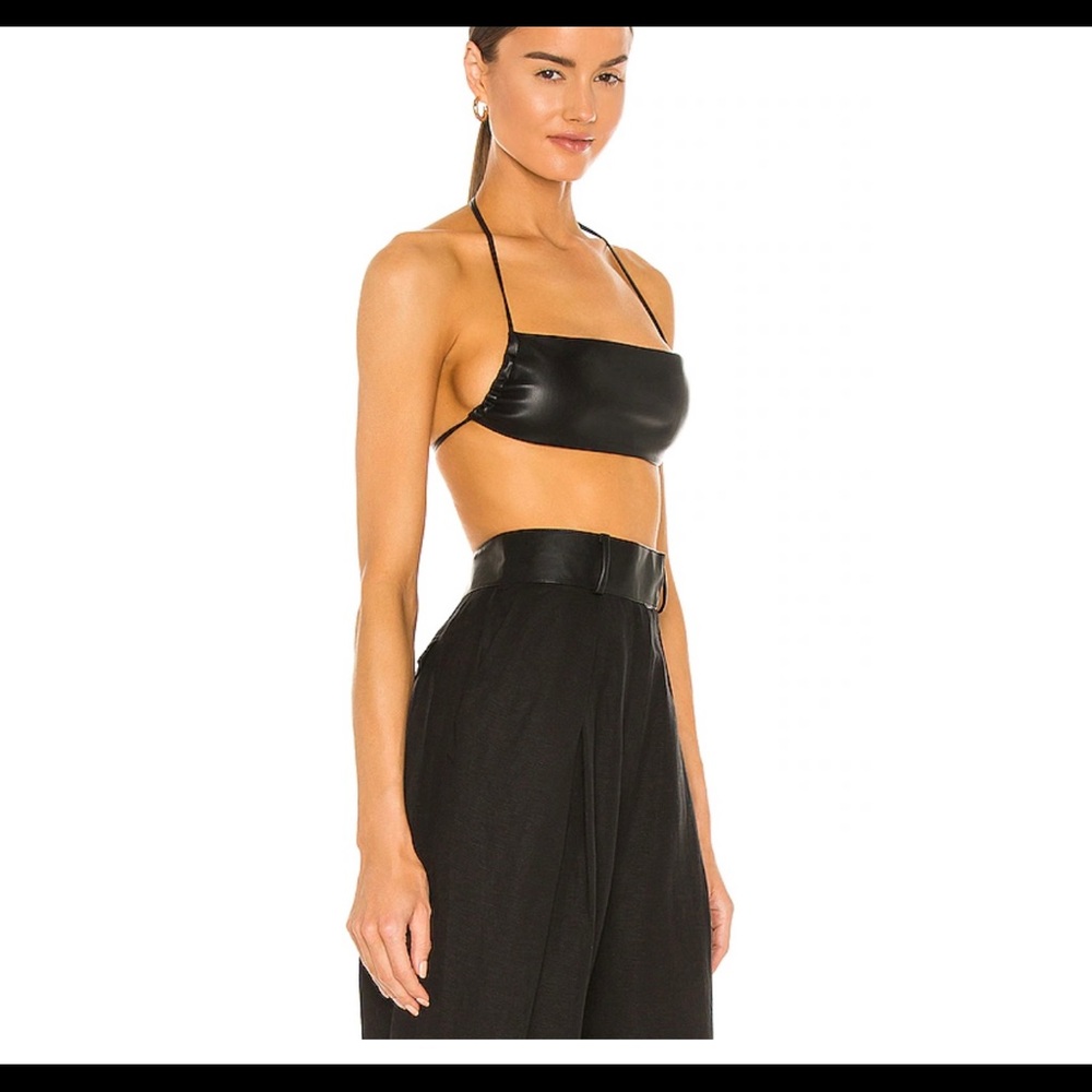 Aya Muse Faux Leather Bra, Size L